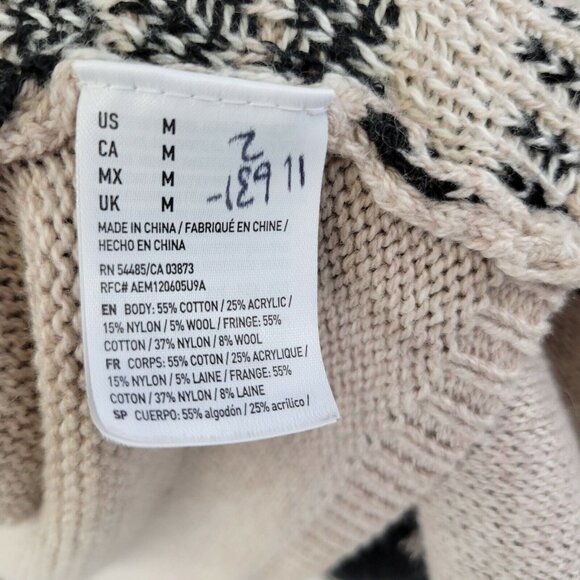 American Eagle Women's Medium Cardigan Sweater Open Front Southwestern - Picture 8 of 8